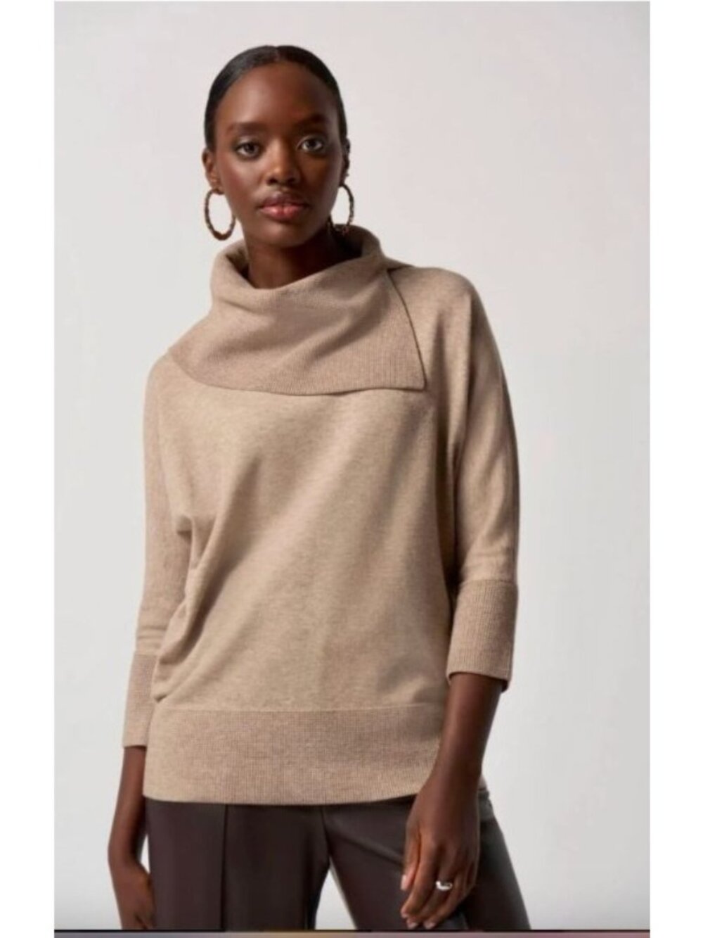 Joseph Ribkoff Asymmetrical Sweater - Latte Size Medium